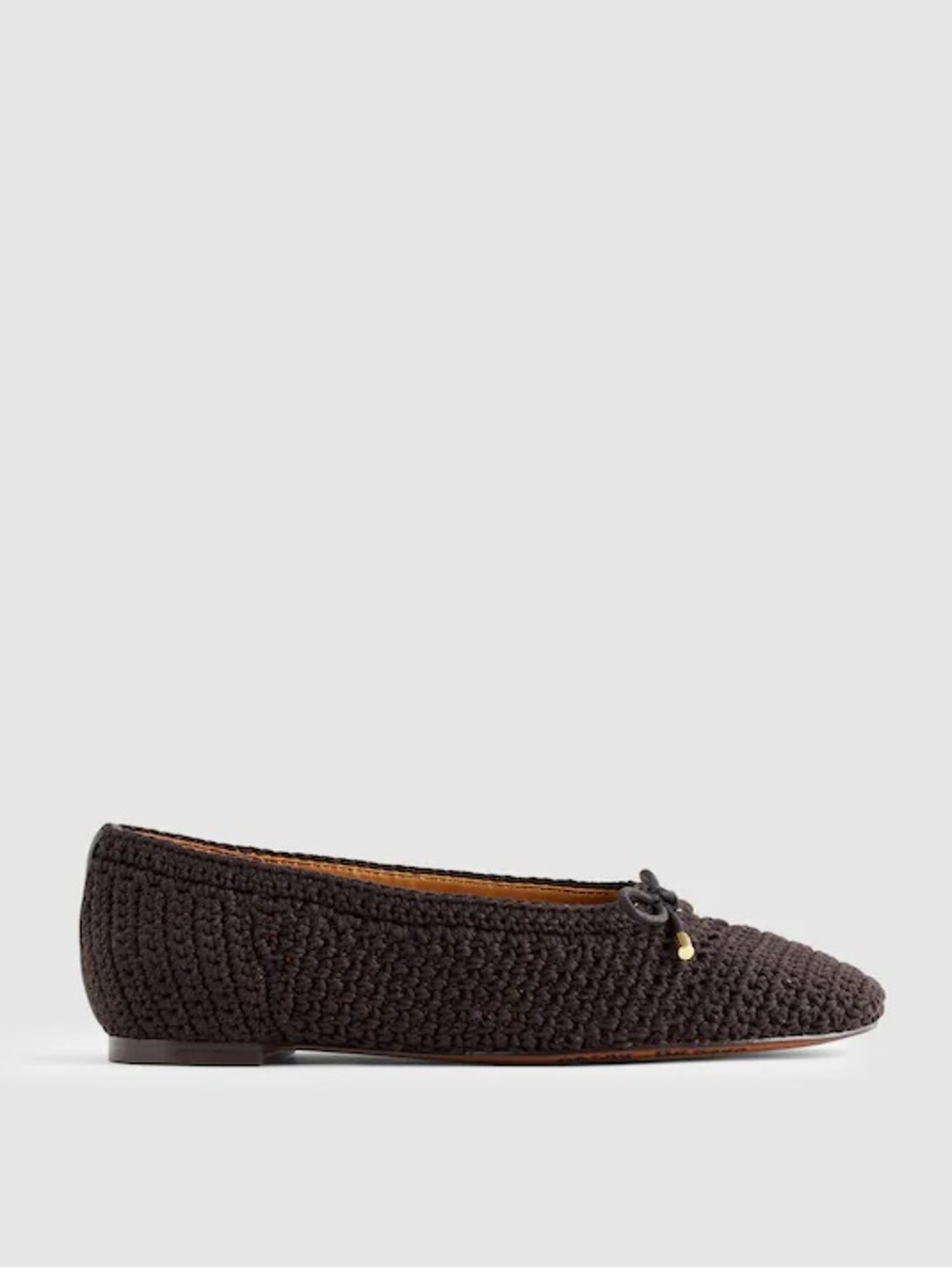 Madewell The Hester Flat in Crochet Roasted Espresso Brown Size 10